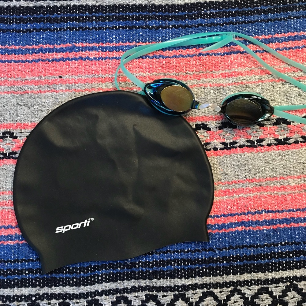 Sporti Swim Cap and Goggles
